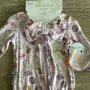 Milkberry bamboo two piece ruffle butt set | disco ghost halloween